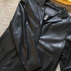 Black leather jacket
